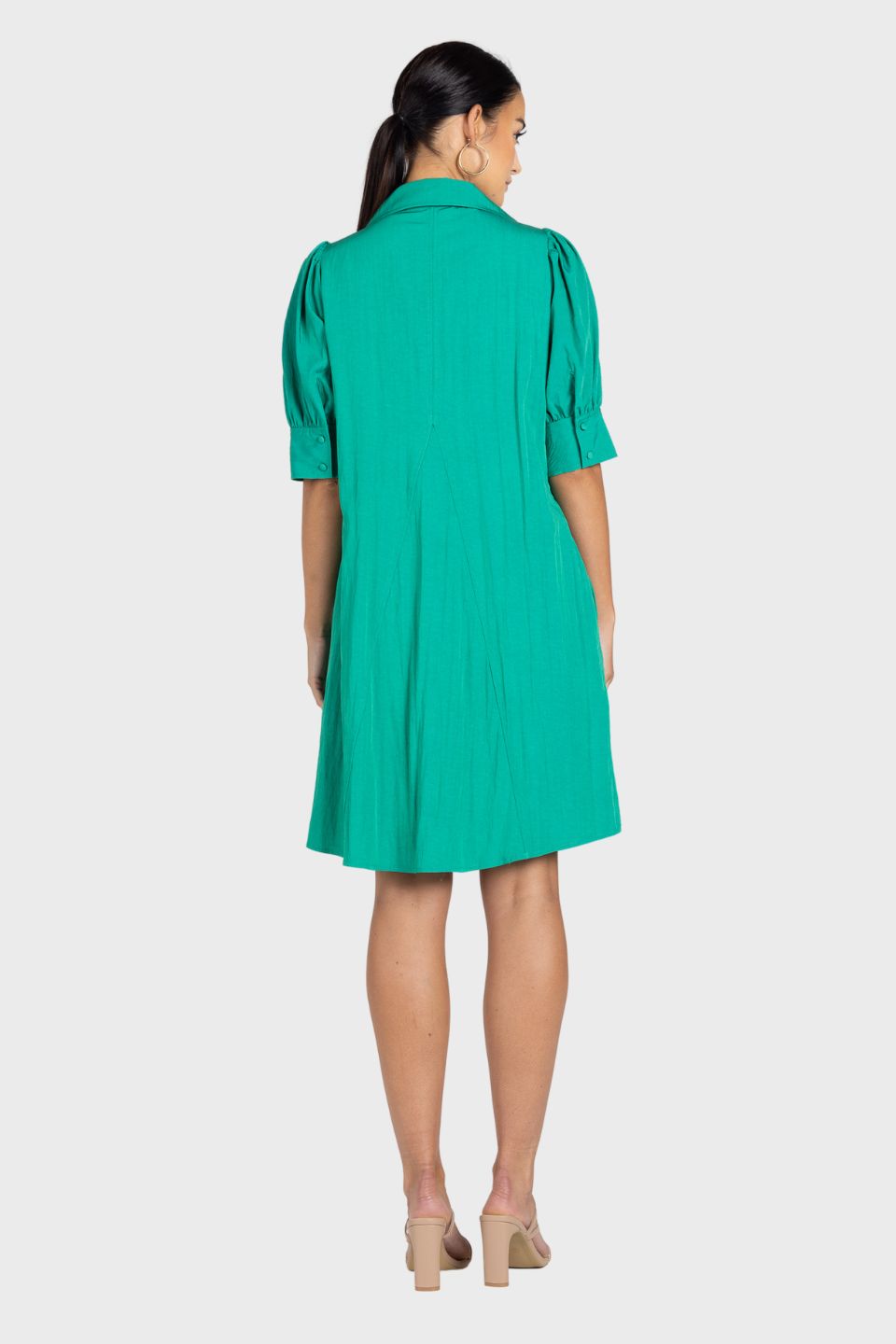 V Neck Dress With Collar