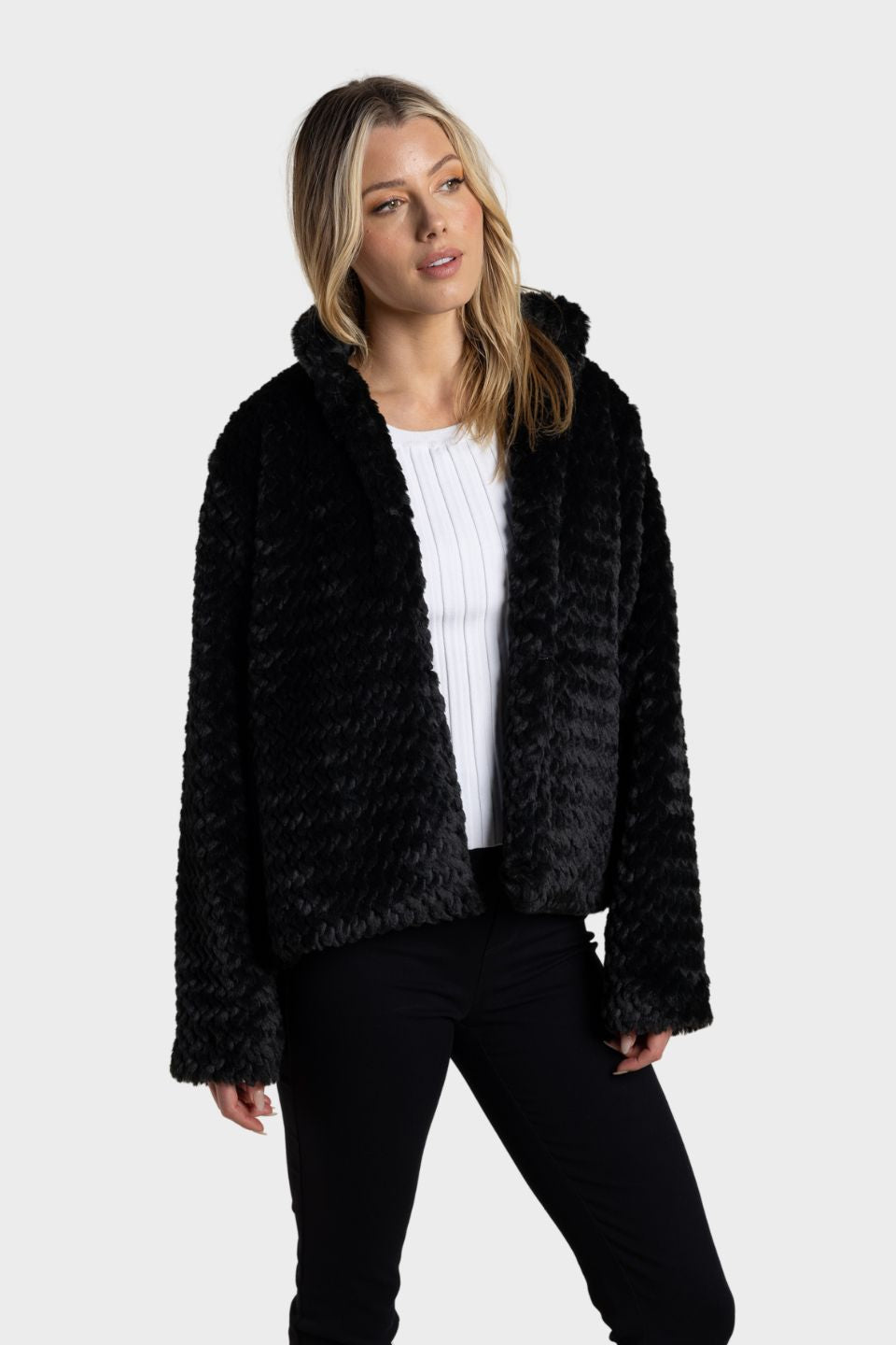 Textured Fur Jacket
