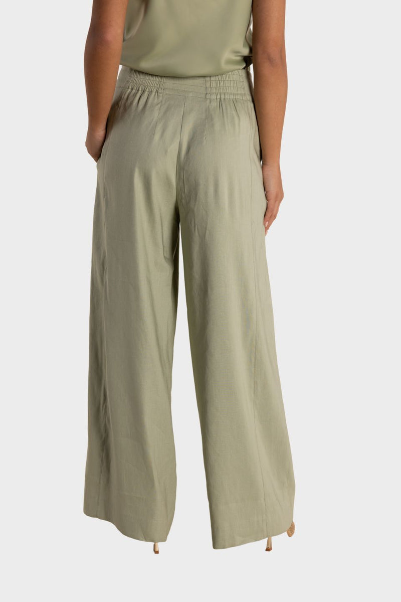 Linen Mix Wide Leg Pant