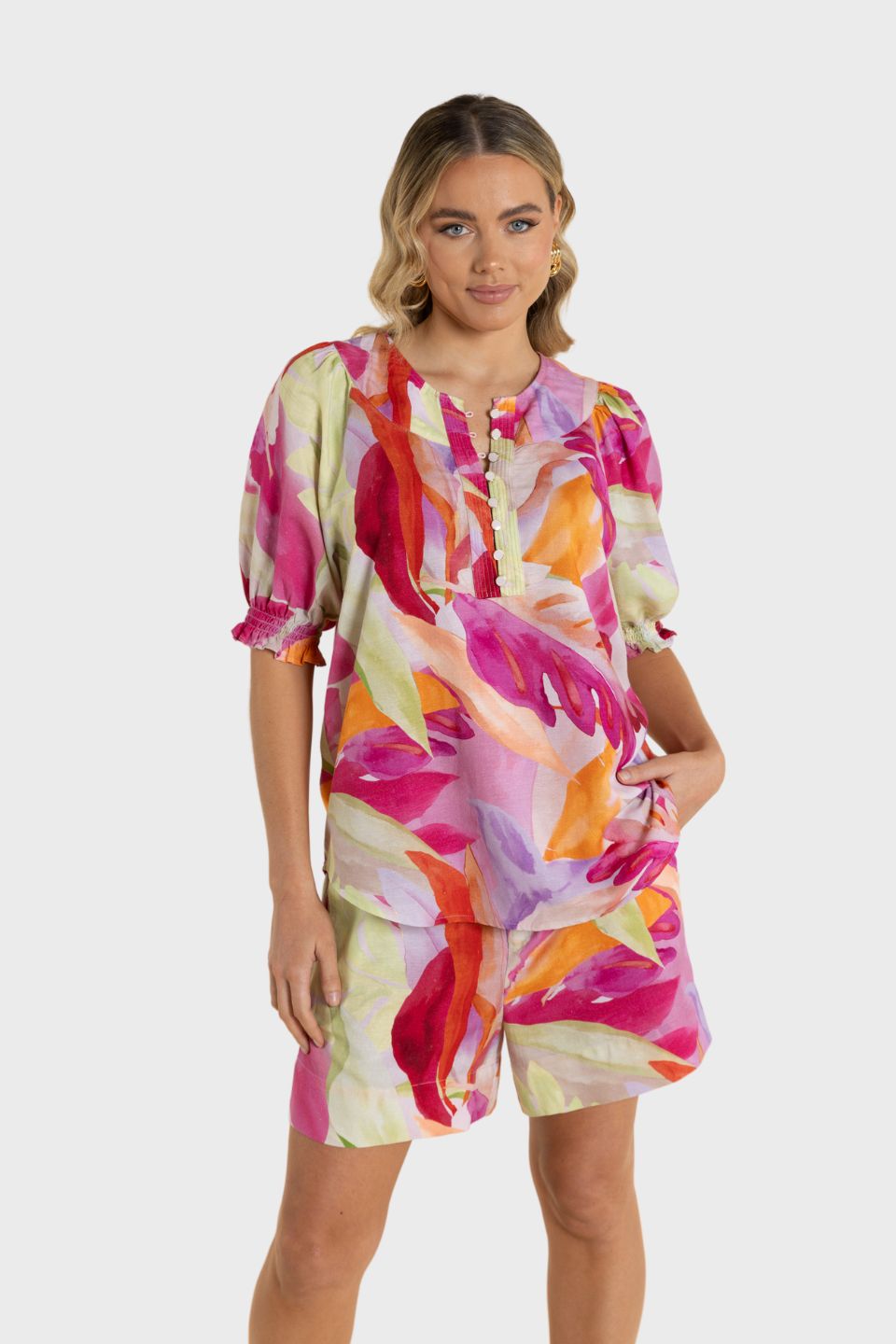 Paradise Print 3/4 Sleeve Top