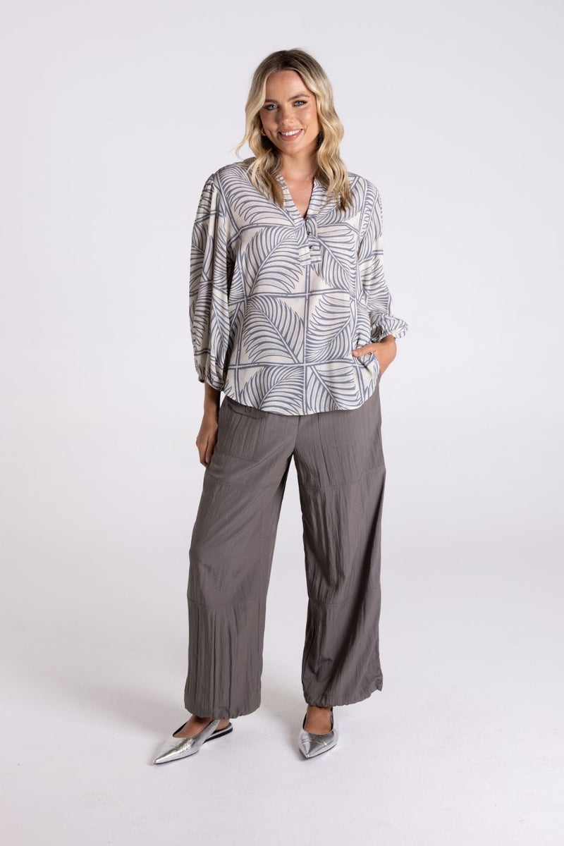 Fern Print 7/8 Sleeve Top