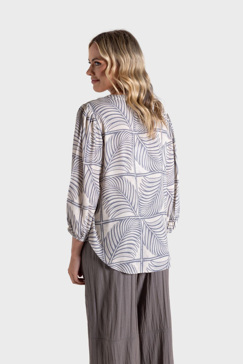 Fern Print 7/8 Sleeve Top