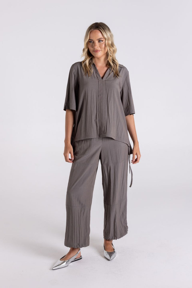 Crinkle Short Sleeve Top