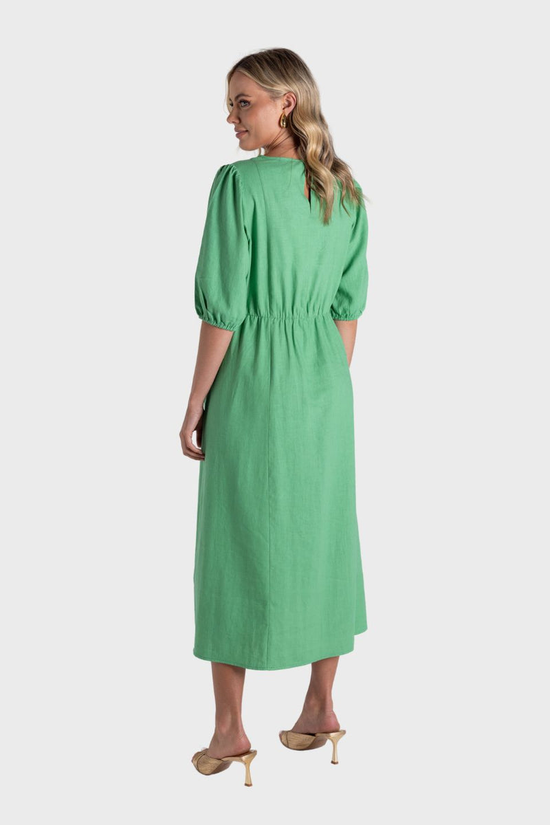 Linen Viscose Midi Dress
