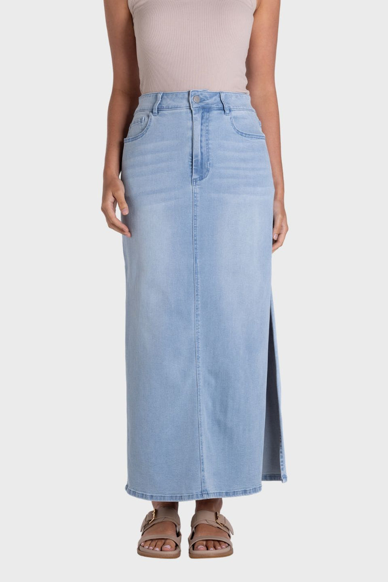 Jean Midi Skirt