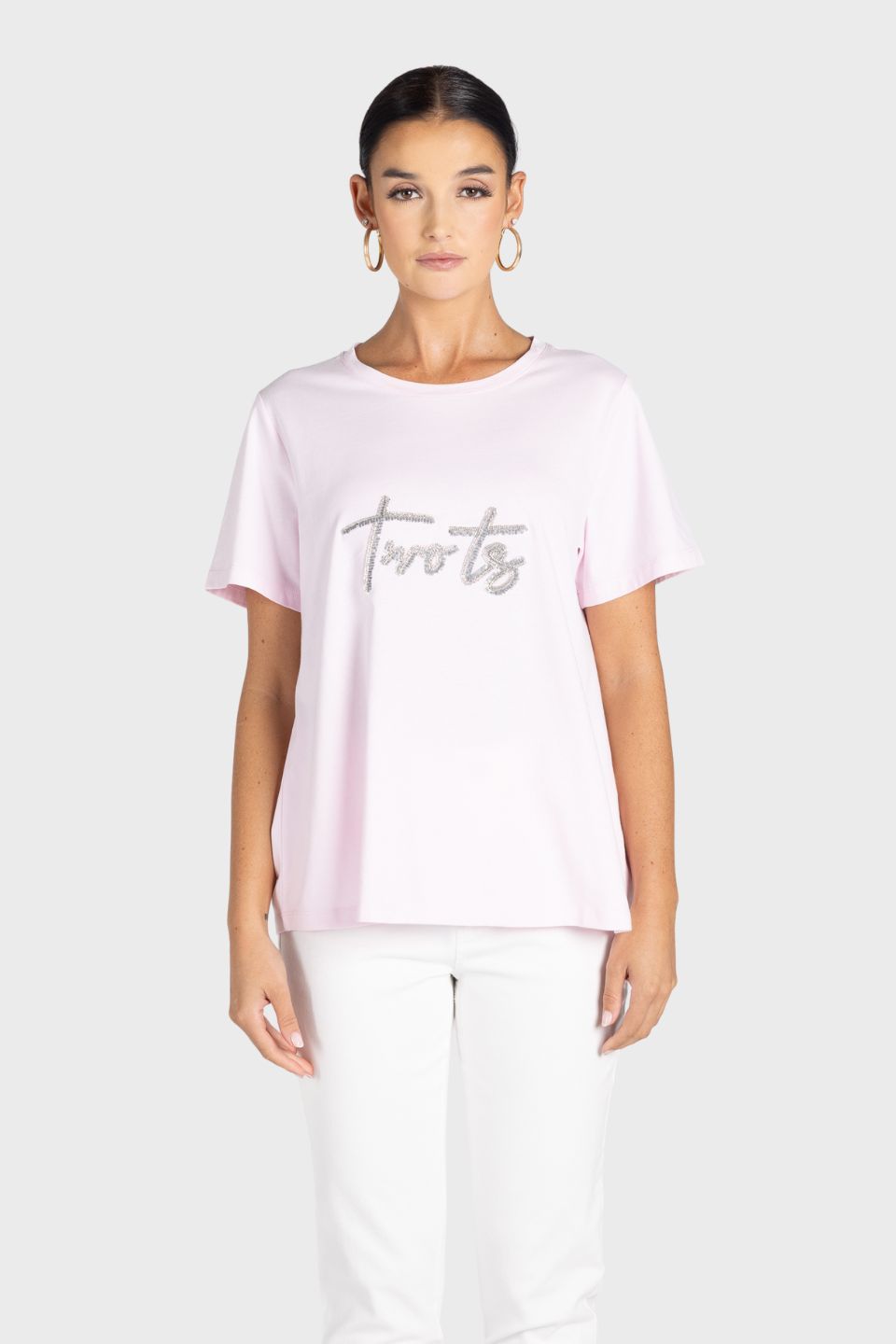 Crew-Neck Beaded T-Shirt