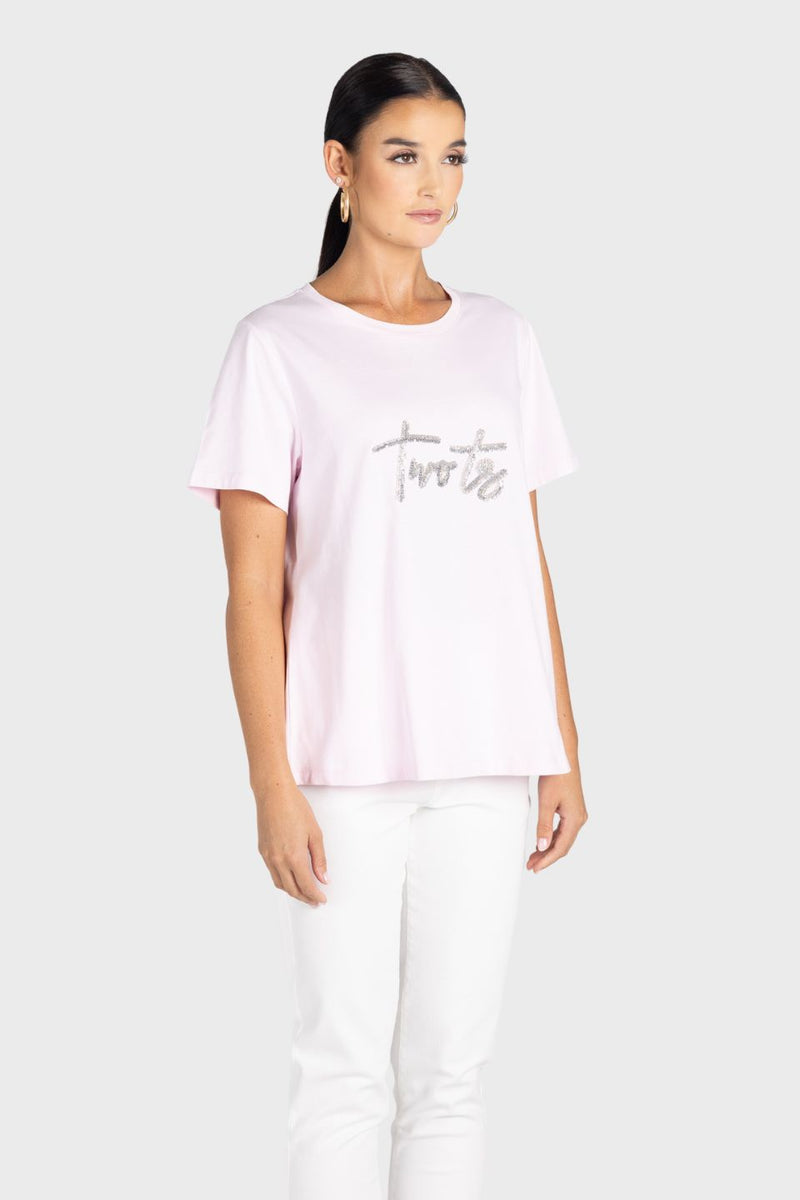 Crew-Neck Beaded T-Shirt