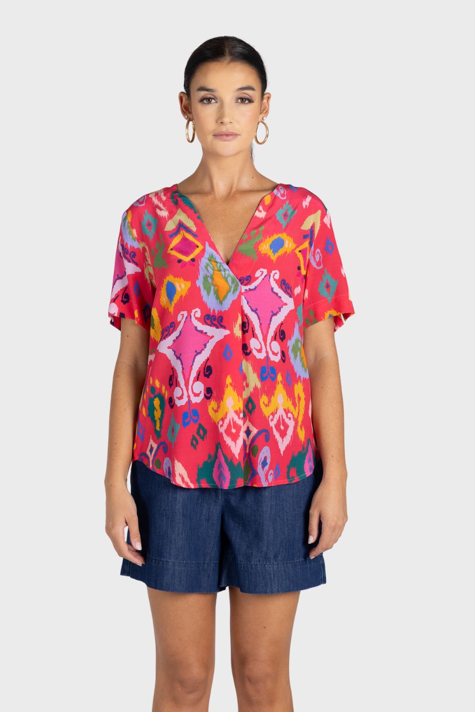 Ikat Print Top