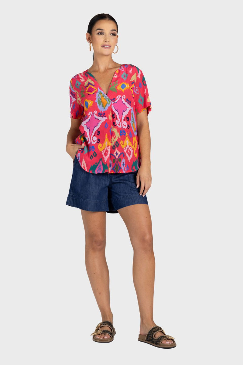 Ikat Print Top