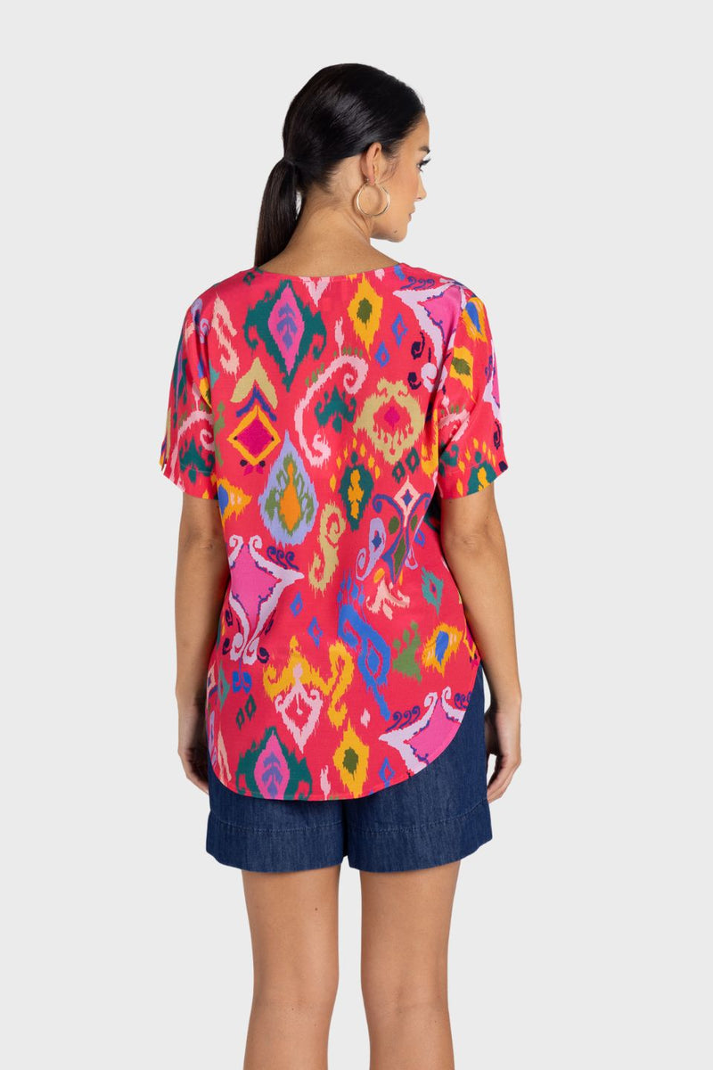 Ikat Print Top