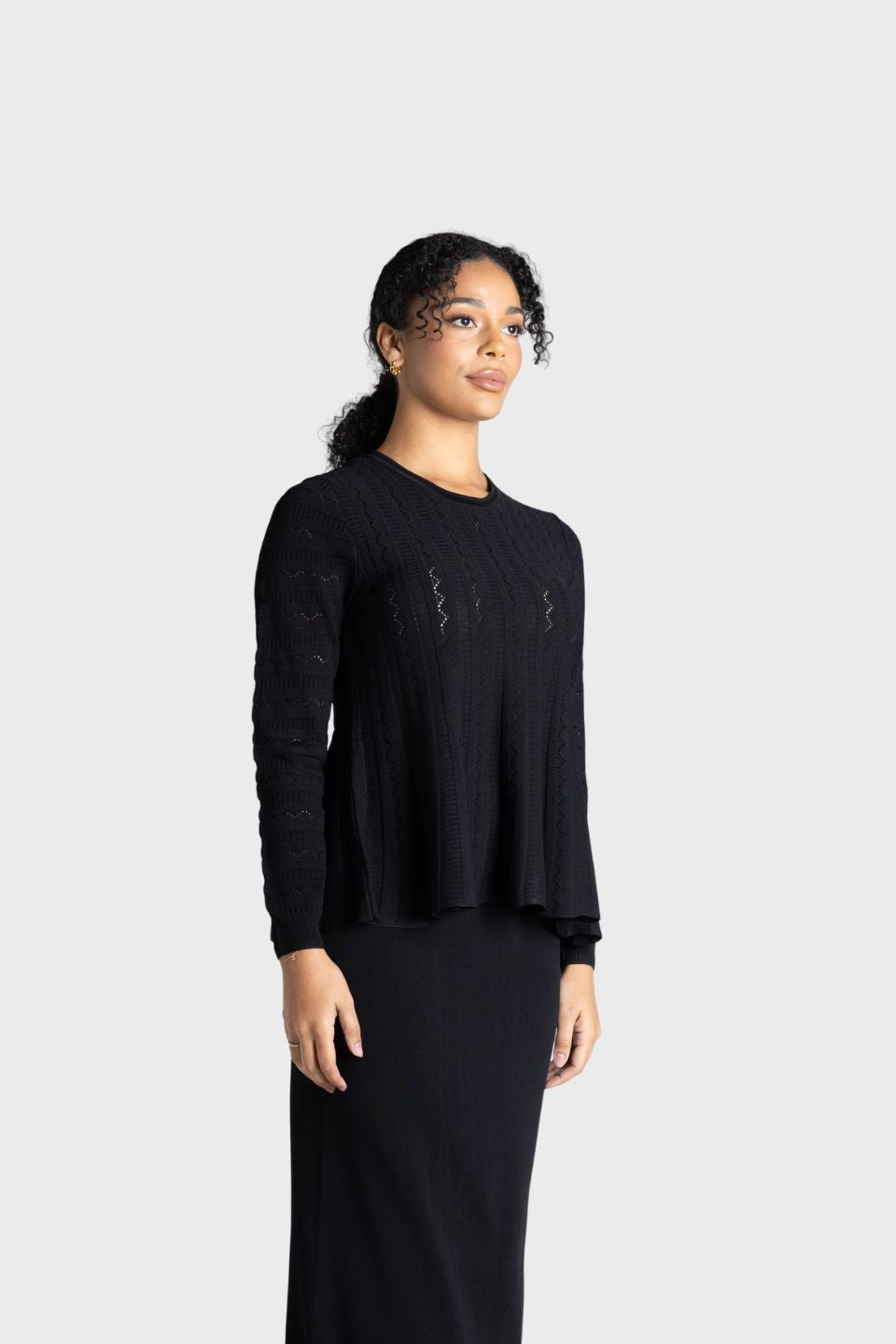 Milano Pointelle Peplum Top
