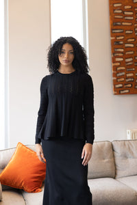 Milano Pointelle Peplum Top