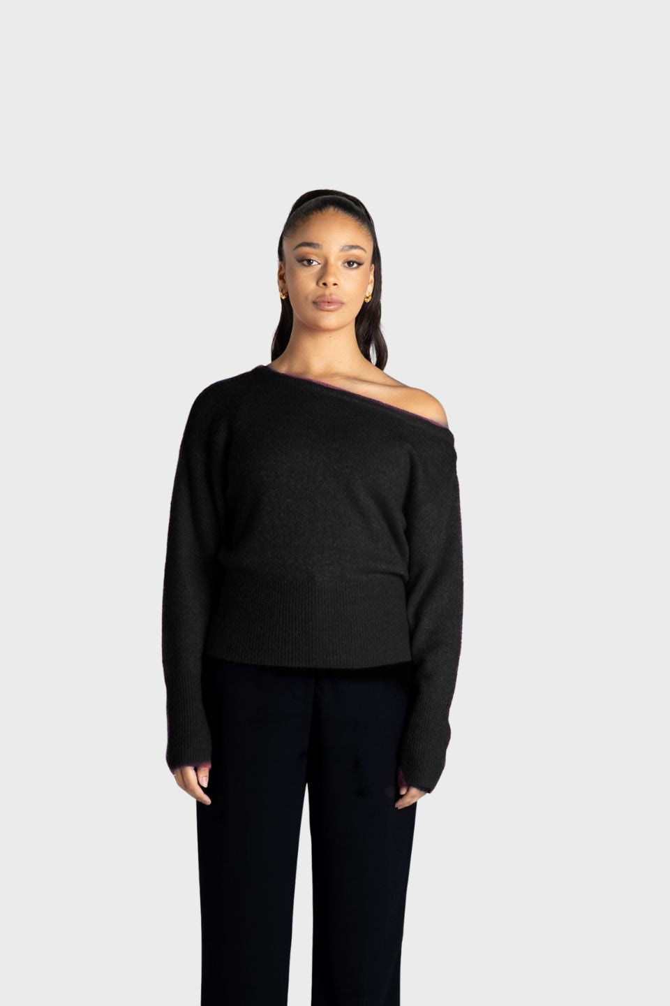 Off The Shoulder Fluffy Knit