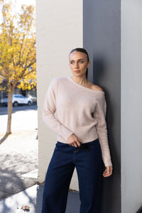 Off The Shoulder Fluffy Knit