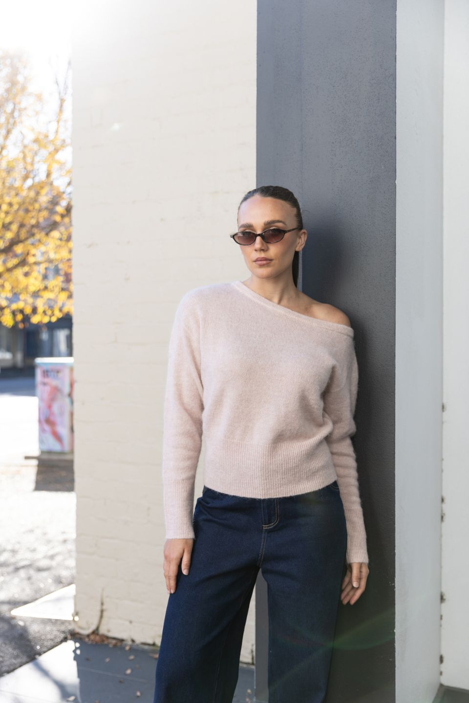 Off The Shoulder Fluffy Knit