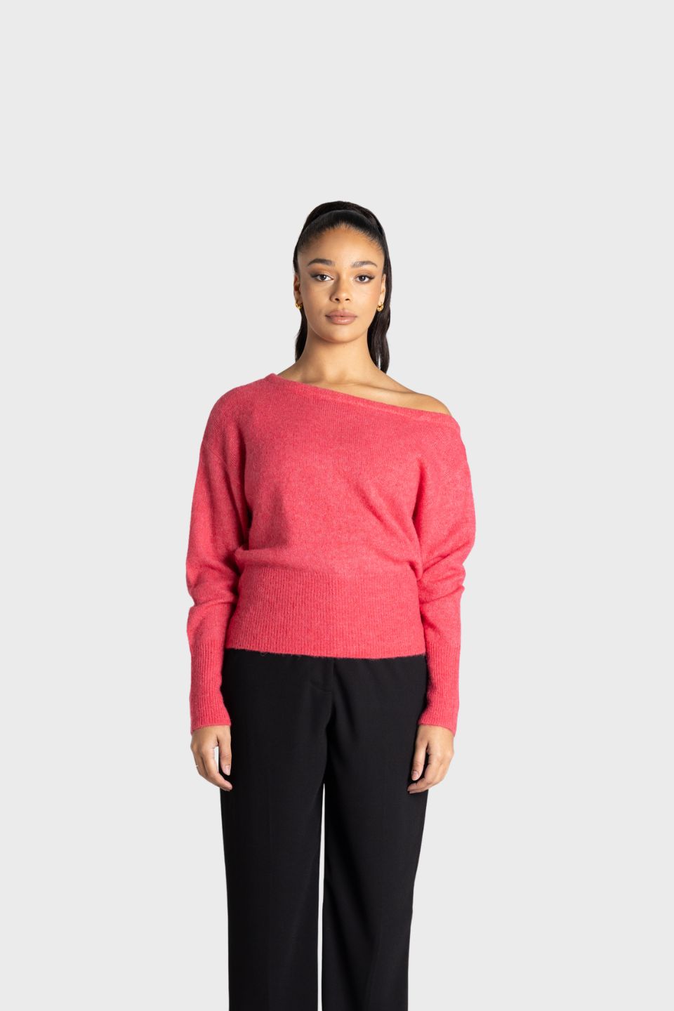 Off The Shoulder Fluffy Knit