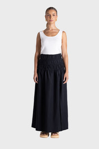 Gathered Midi Skirt