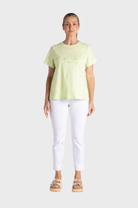 Crew Neck T-Shirt with Embroidered Logo