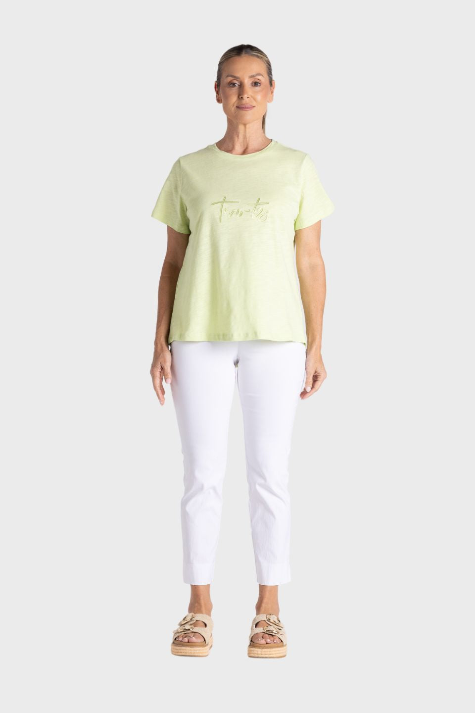 Crew Neck T-Shirt with Embroidered Logo