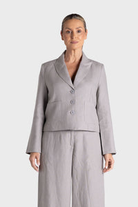 Tweed Linen Cropped Blazer