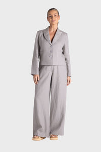 Tweed Linen Cropped Blazer