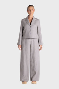 Tweed Linen Cropped Blazer