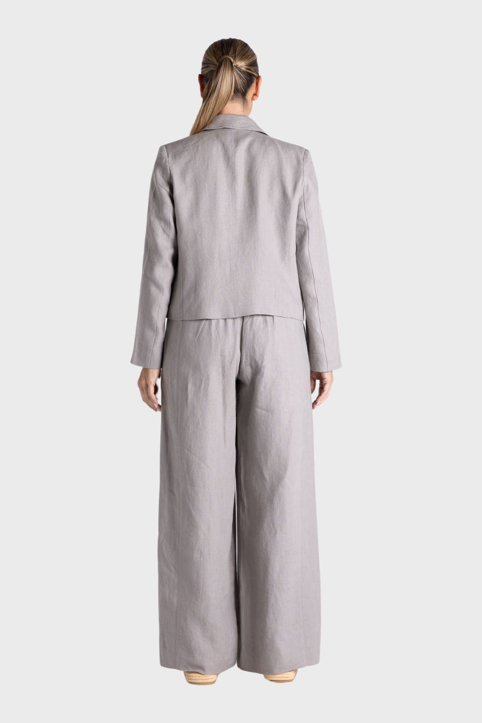 Tweed Linen Cropped Blazer