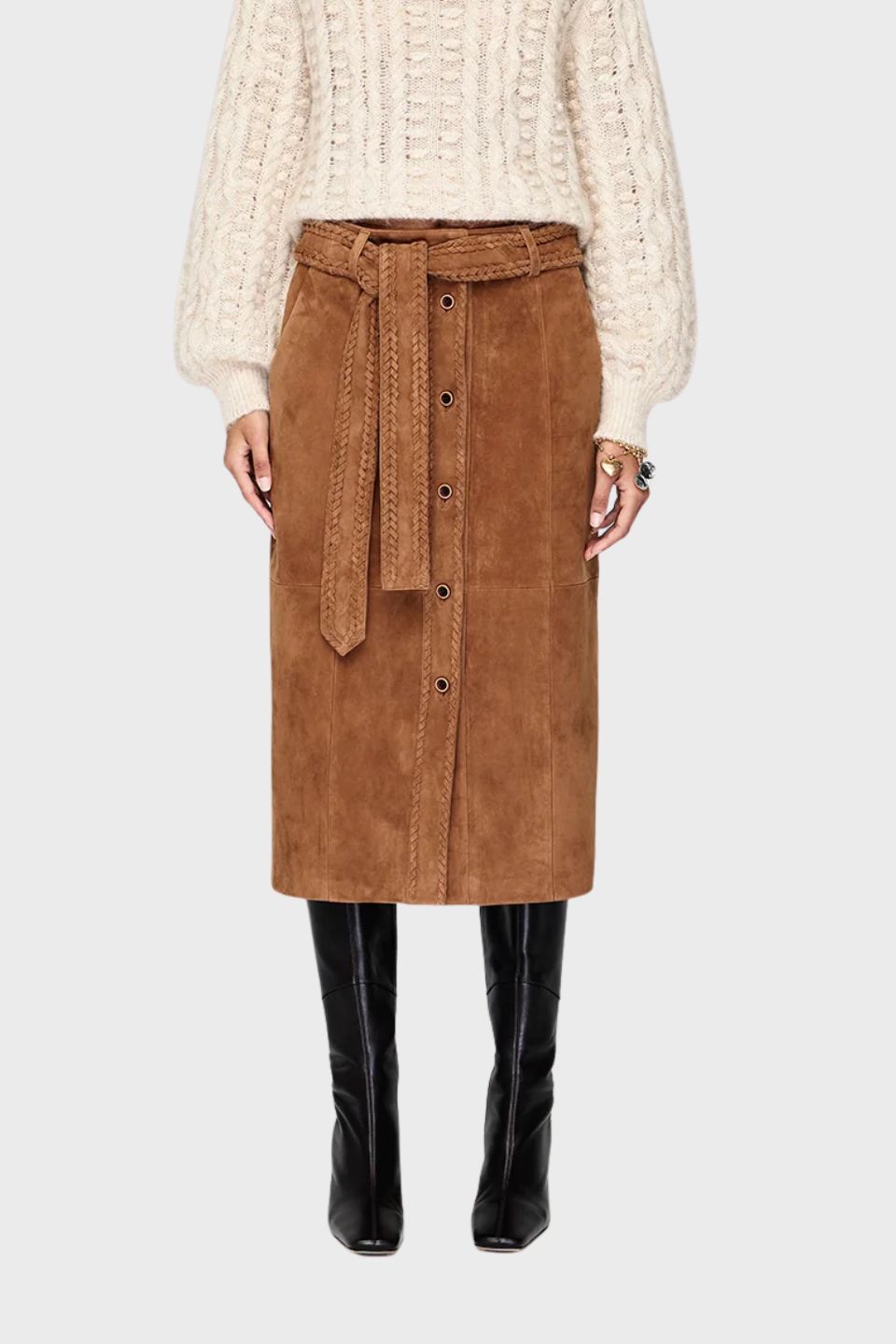 Nola Suede Midi Skirt