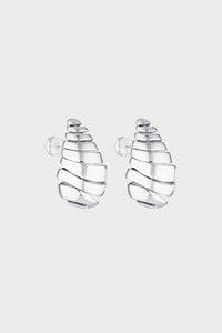 Blob Earrings - Spiral Silver