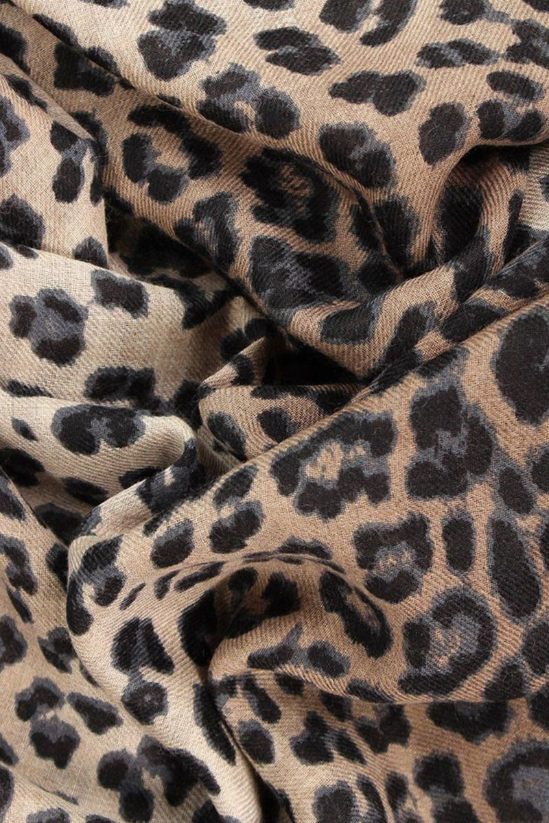 Jaguar Animal Print Wool/Silk Scarf