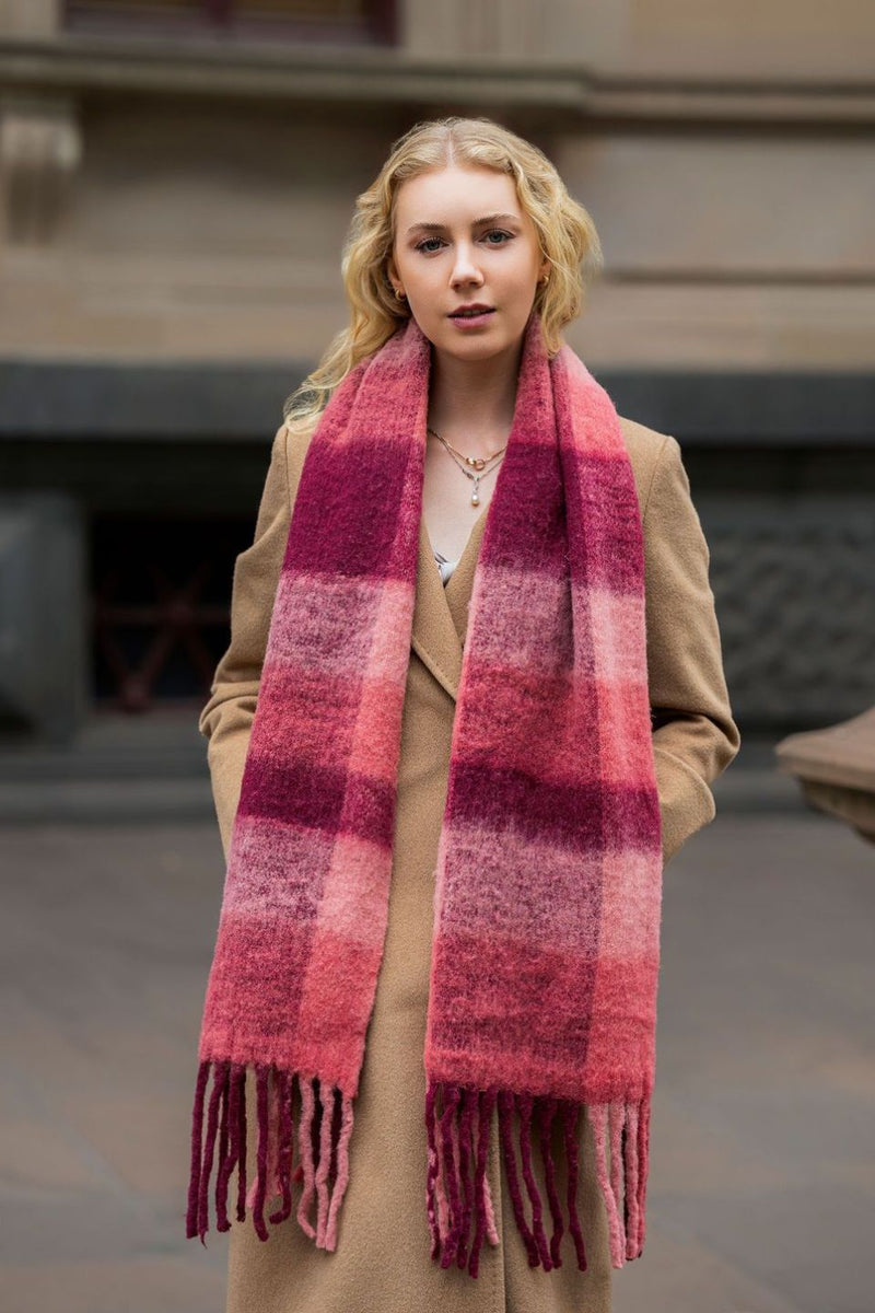 Lumi Plaid Chunky Wool Mohair Scarf