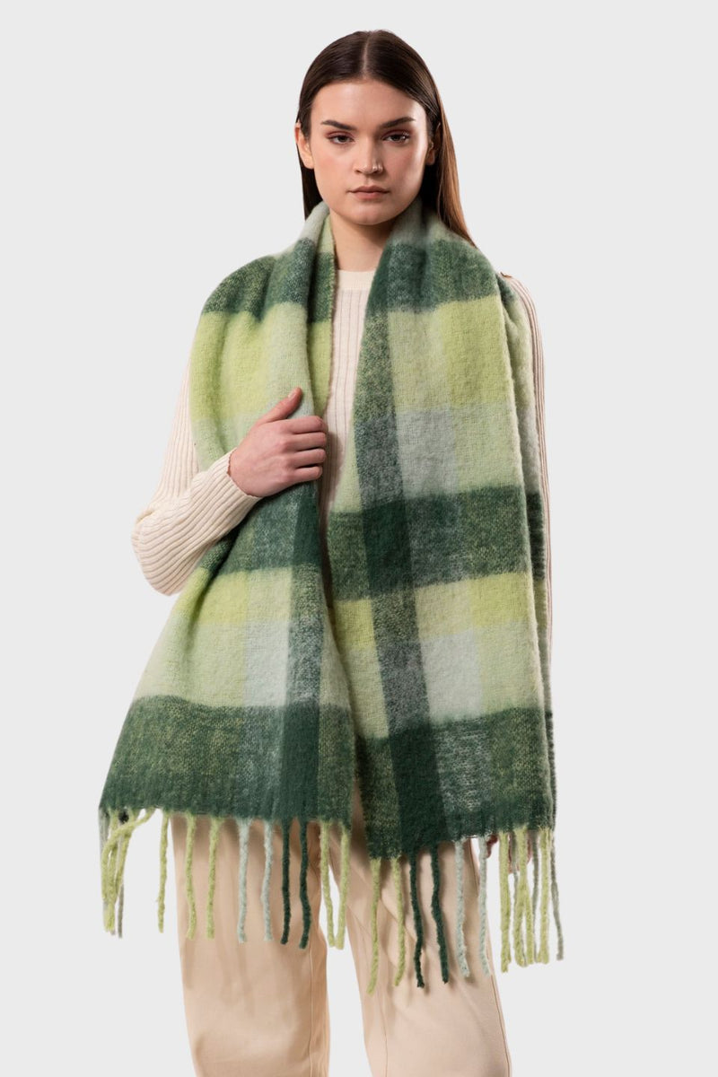 Lumi Plaid Chunky Wool Mohair Scarf