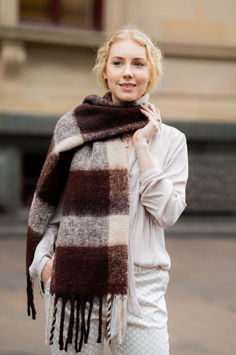 Lumi Plaid Chunky Wool Mohair Scarf