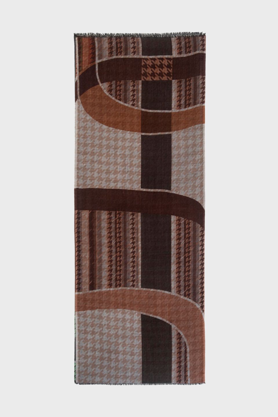 Agnes Maze Houndstooth Wool Scarf