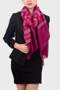 Mae Stripes Wool Silk Scarf