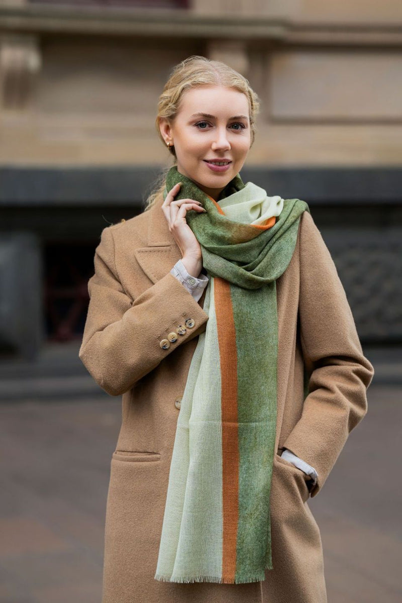 Blake Colour Stripe Print Merino Scarf