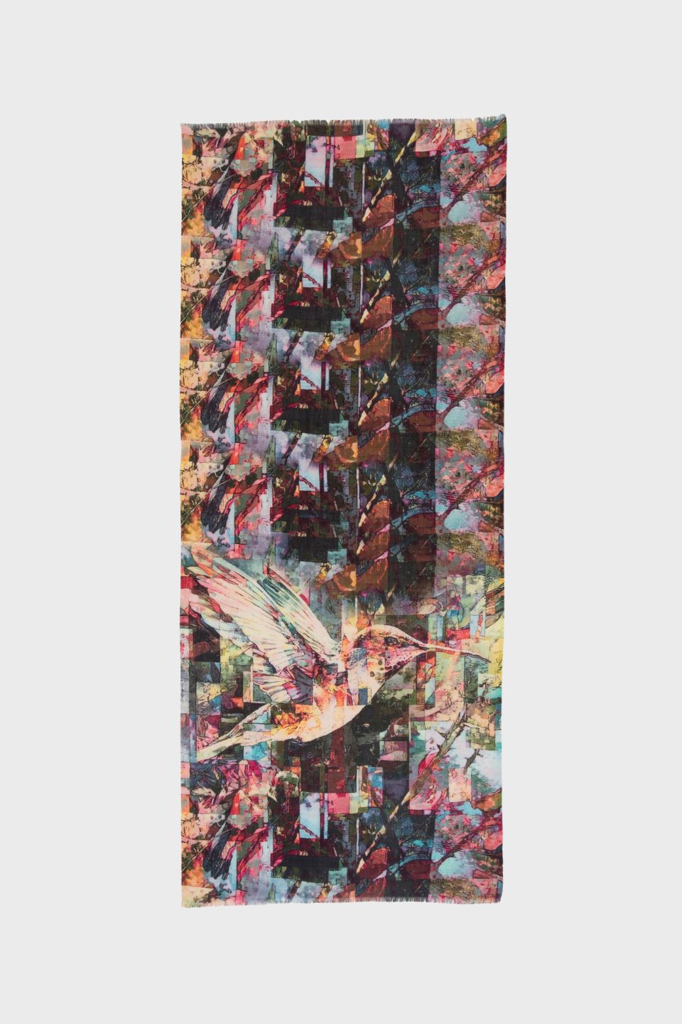 Flutter Hummingbird Print Wool Scarf