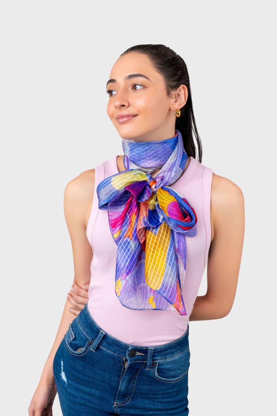 Orchid Abstract Floral Art Print Scarf