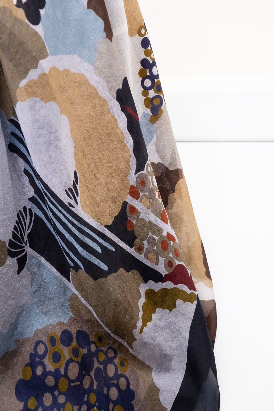 Daisy Flower Print Silk Square Scarf