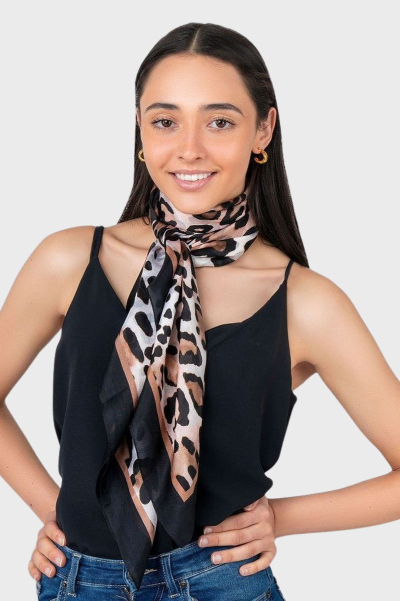 Leona Animal Print Silk Square
