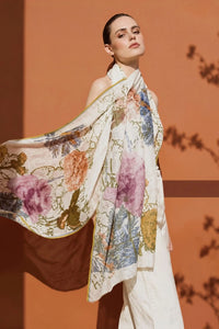 Spring Foliage Hand Printed Wrap