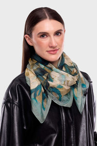 Nyra Floral Print Silk Square