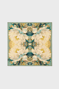 Nyra Floral Print Silk Square