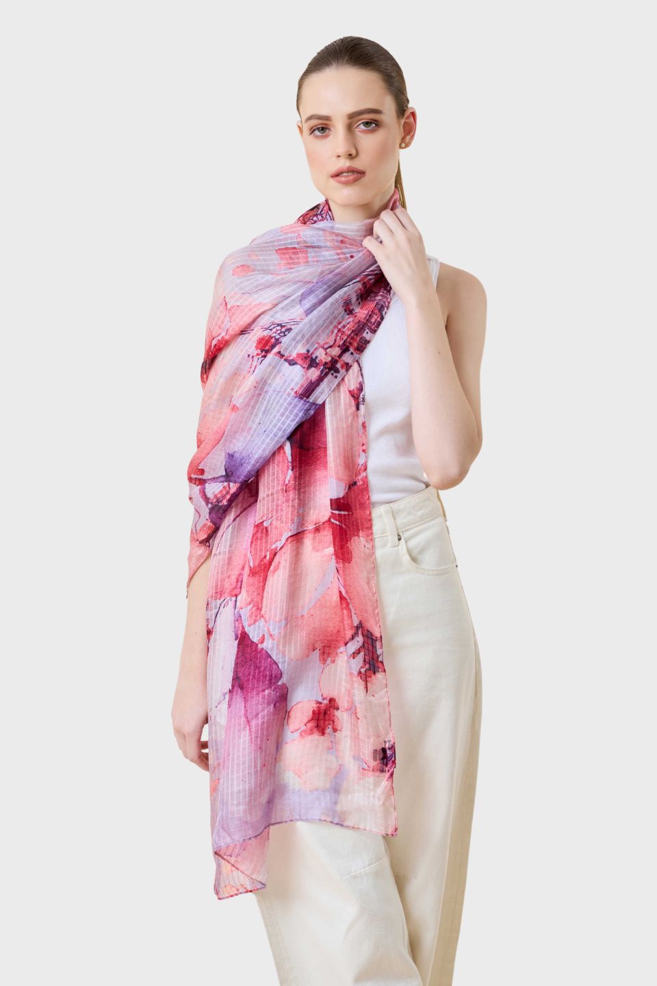 Sylvia Floral Silk Scarf