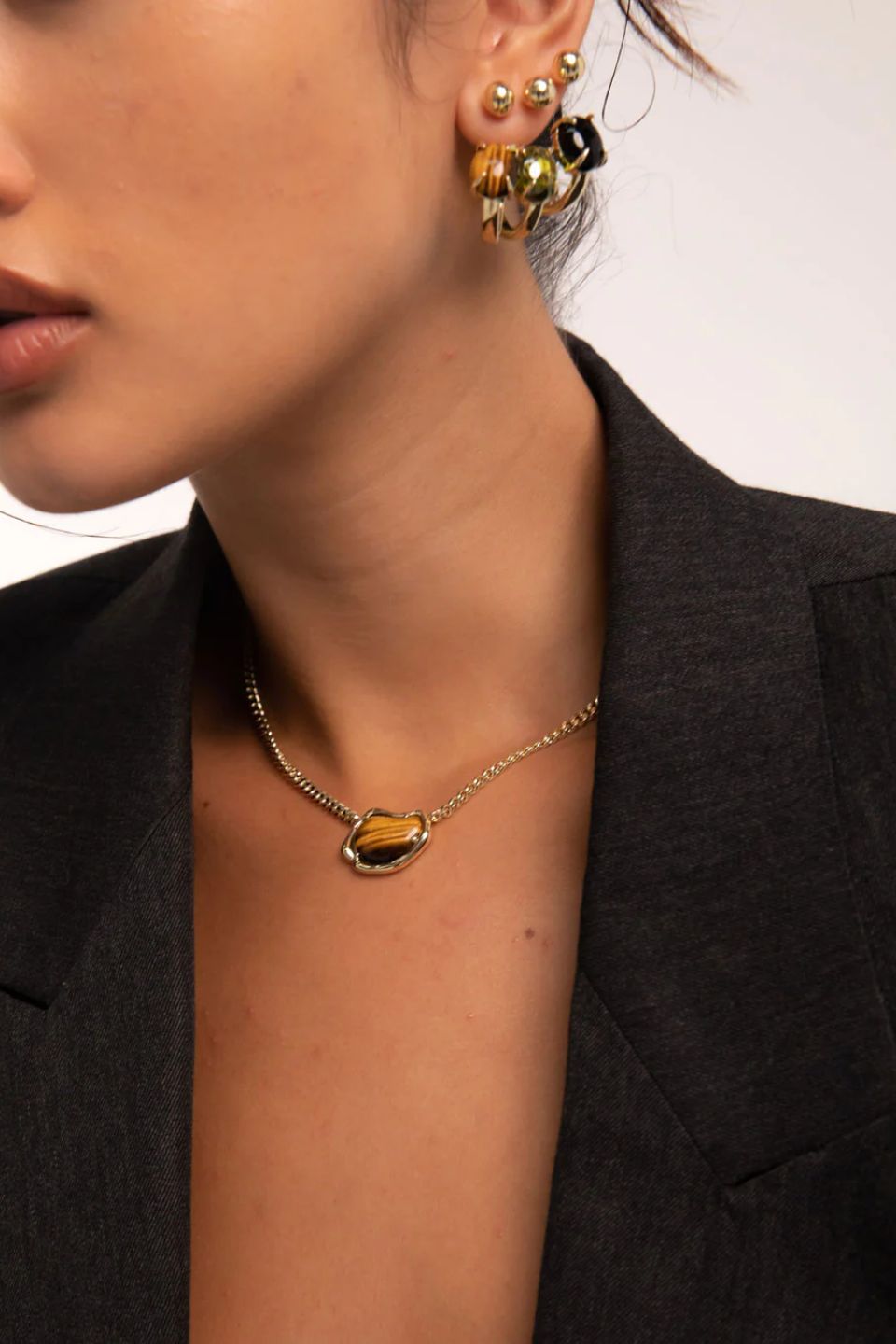 Bean Chain Gemstone Choker