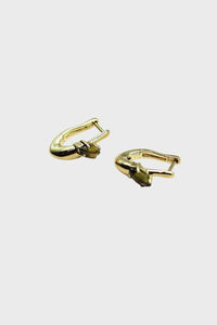 Modernist Gemstone Link Earrings - Peridot