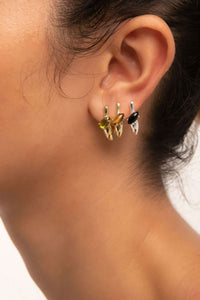 Modernist Gemstone Link Earrings - Peridot