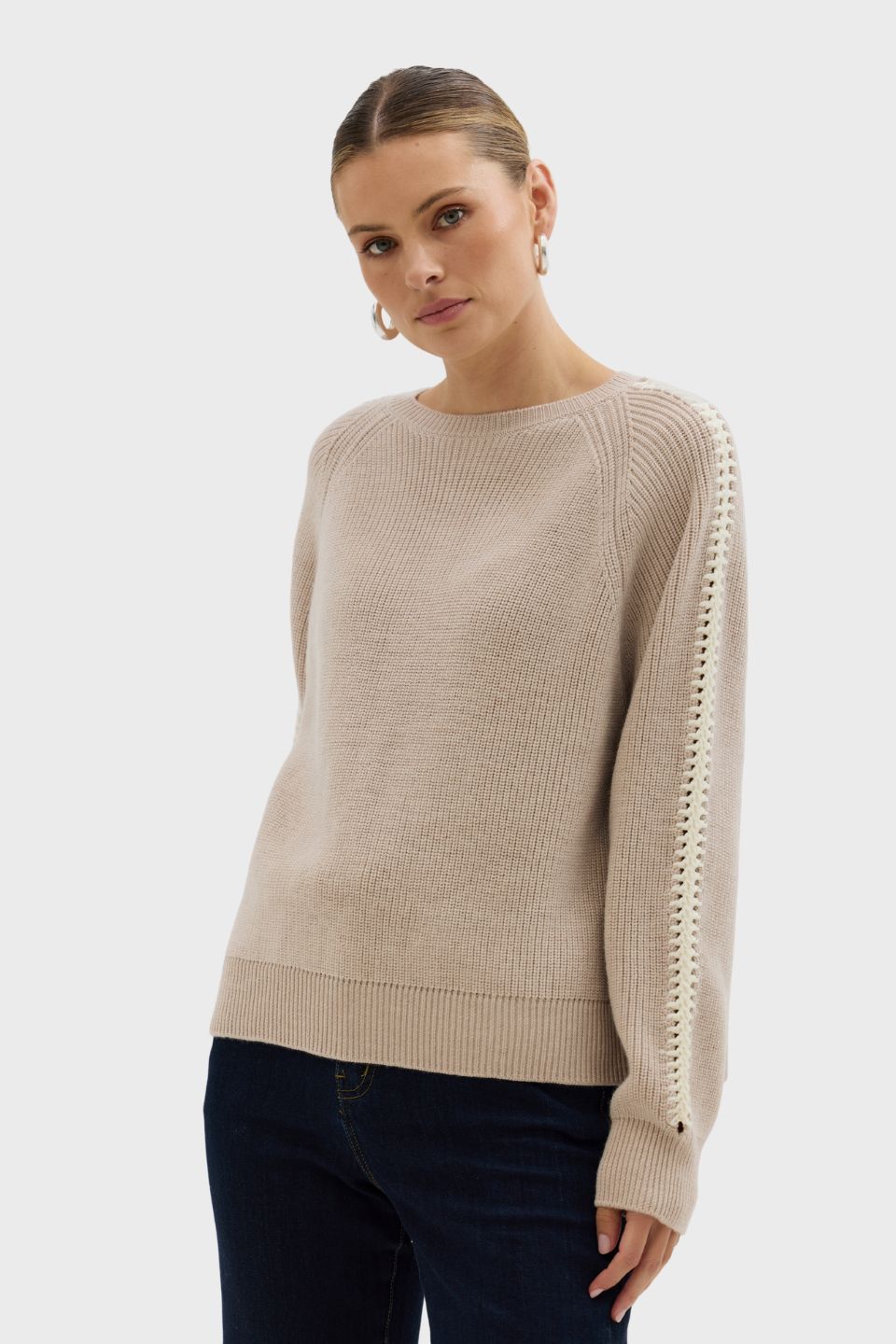 Crochet Inset Sleeve Sweater