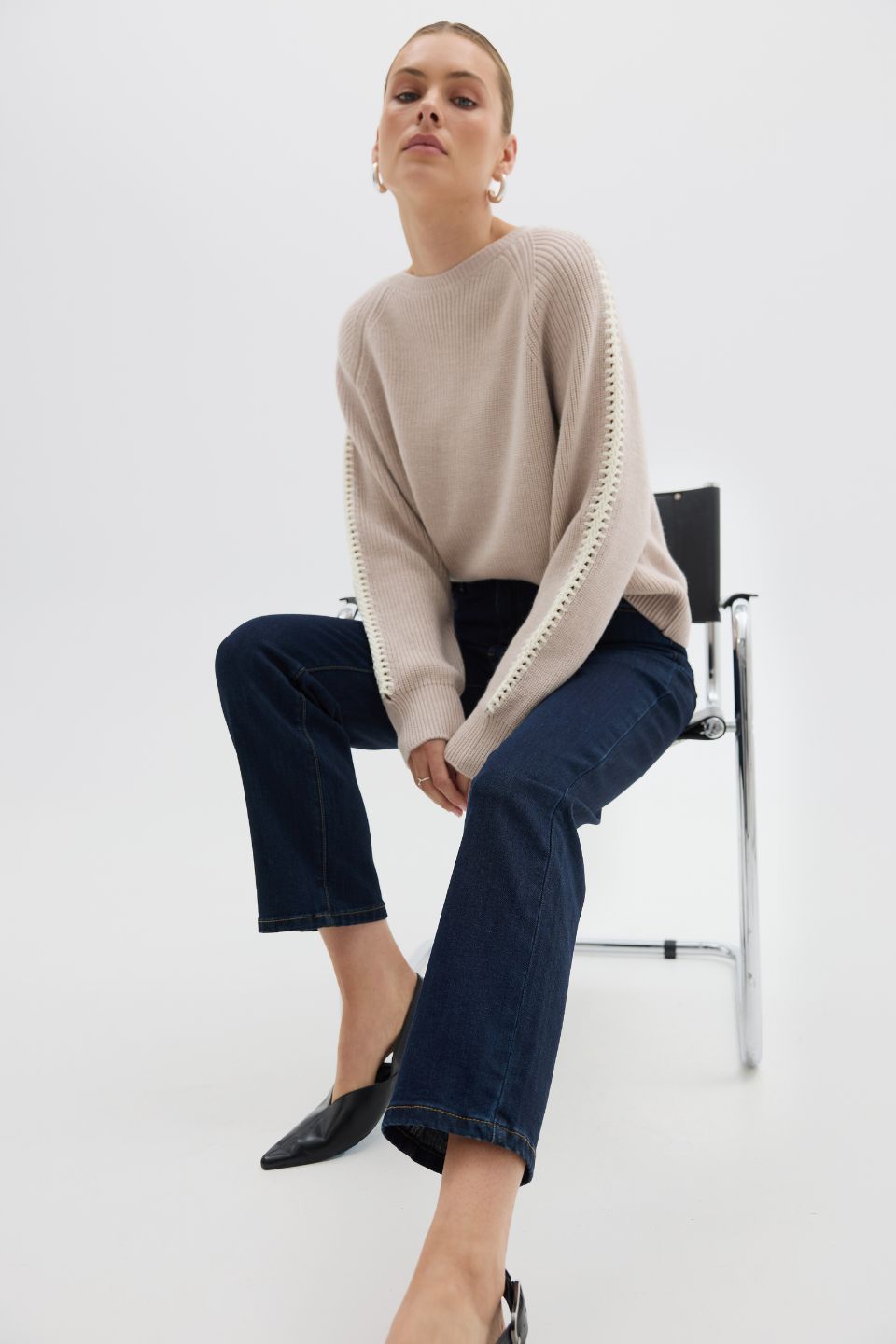 Crochet Inset Sleeve Sweater