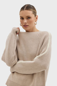 Crochet Inset Sleeve Sweater